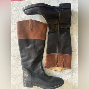 Enzo A leather black/brown womens leather boots - size 10